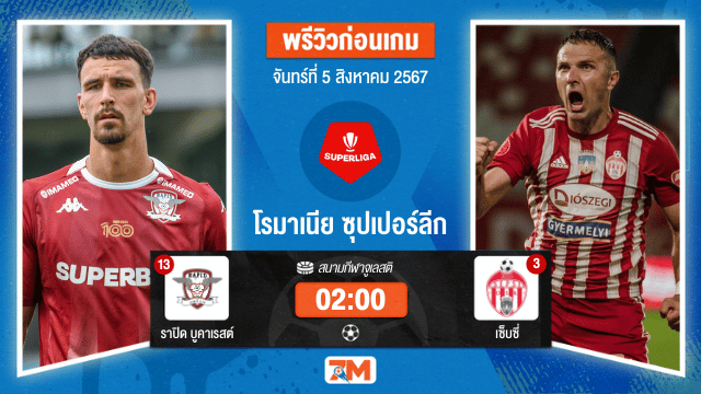 วิเคราะห์ฟุตบอล โรมาเนีย ลีกา1 ระหว่าง ราปิด บูคาเรสต์ พบ เซ็บซี่