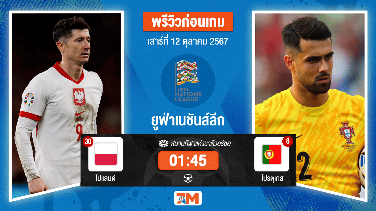 วิเคราะห์ฟุตบอล ยูฟ่าเนชันส์ลีก ระหว่าง โปแลนด์ พบ โปรตุเกส