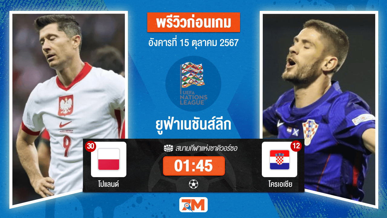 วิเคราะห์ฟุตบอล ยูฟ่าเนชันส์ลีก ระหว่าง โปแลนด์ พบ โครเอเชีย