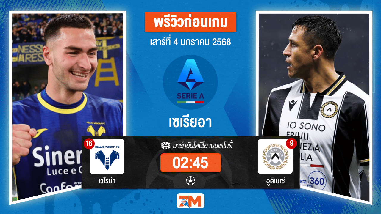 วิเคราะห์ฟุตบอลเซเรียอา ระหว่าง เวโรน่า พบ อูดิเนเซ่