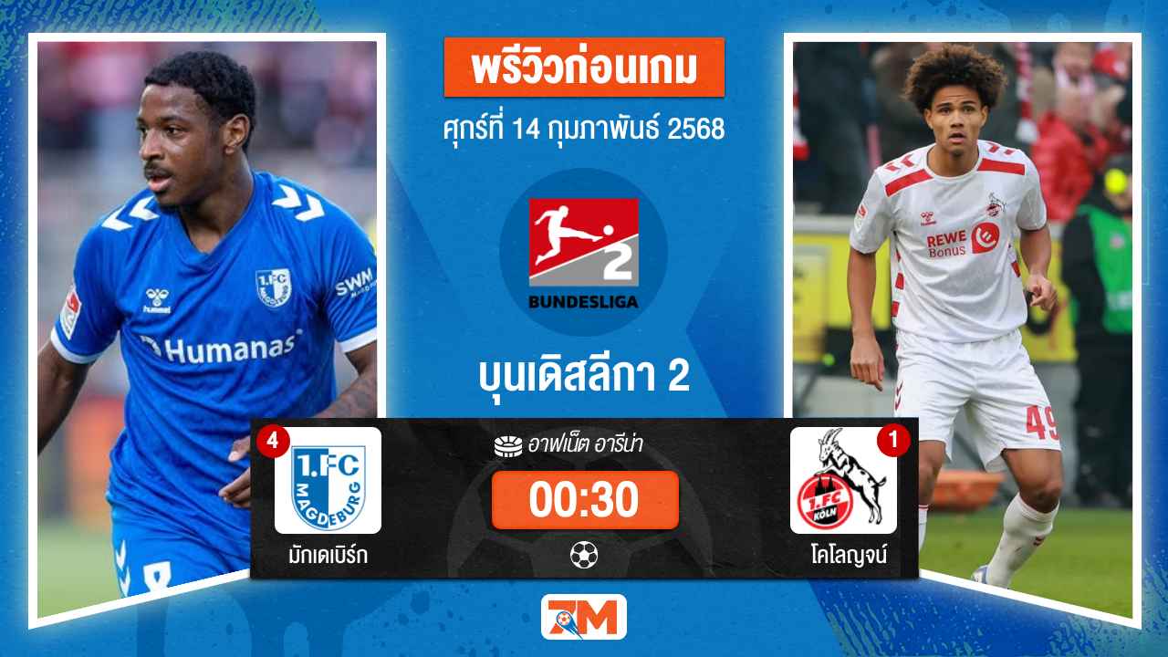 วิเคราะห์ฟุตบอลบุนเดสลีก้า 2 เยอรมัน ระหว่าง มักเดเบิร์ก พบ โคโลญจน์
