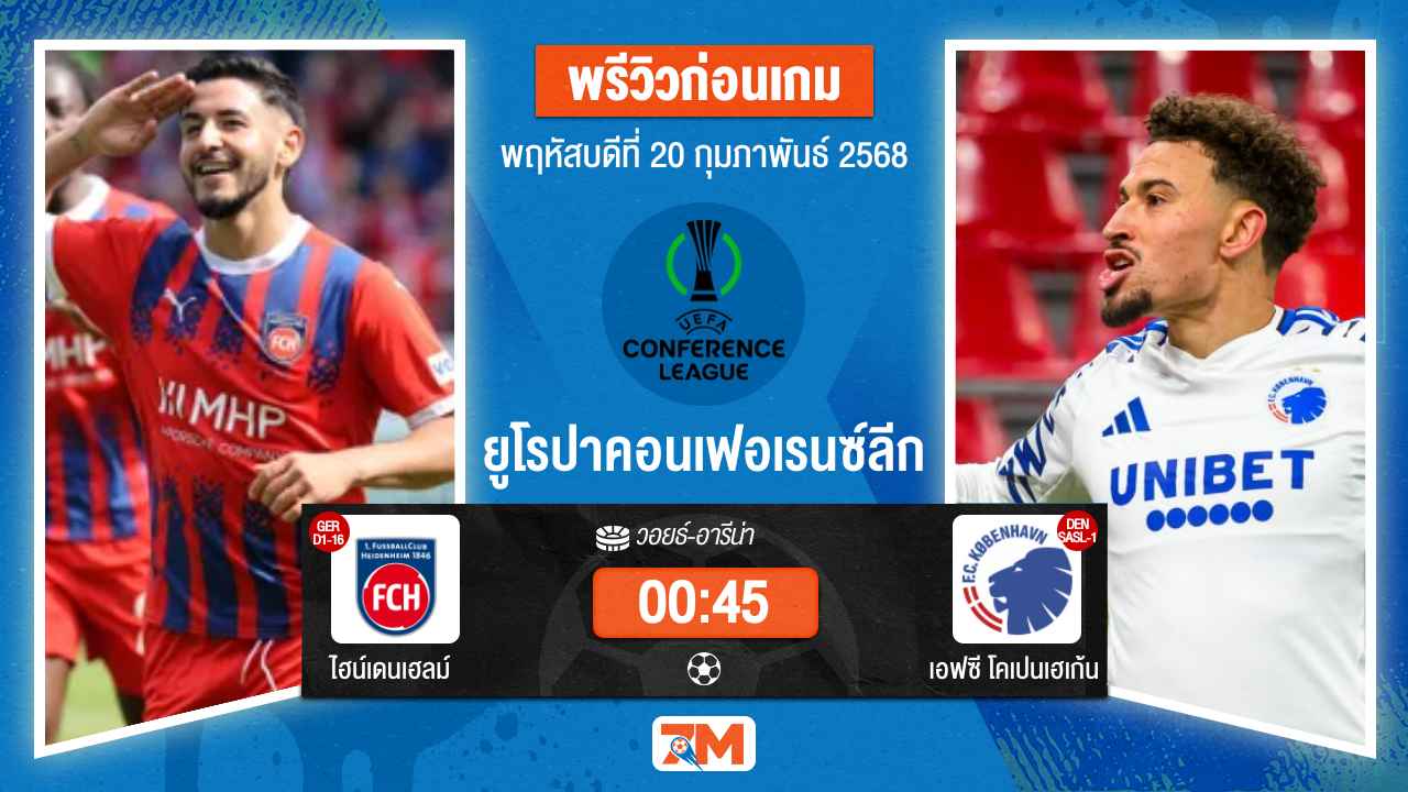 วิเคราะห์ฟุตบอลยูฟ่ายูโรปาคอนเฟอเรนซ์ลีก ระหว่าง ไฮน์เดนเฮลม์ พบ เอฟซีโคเปนเฮเก้น