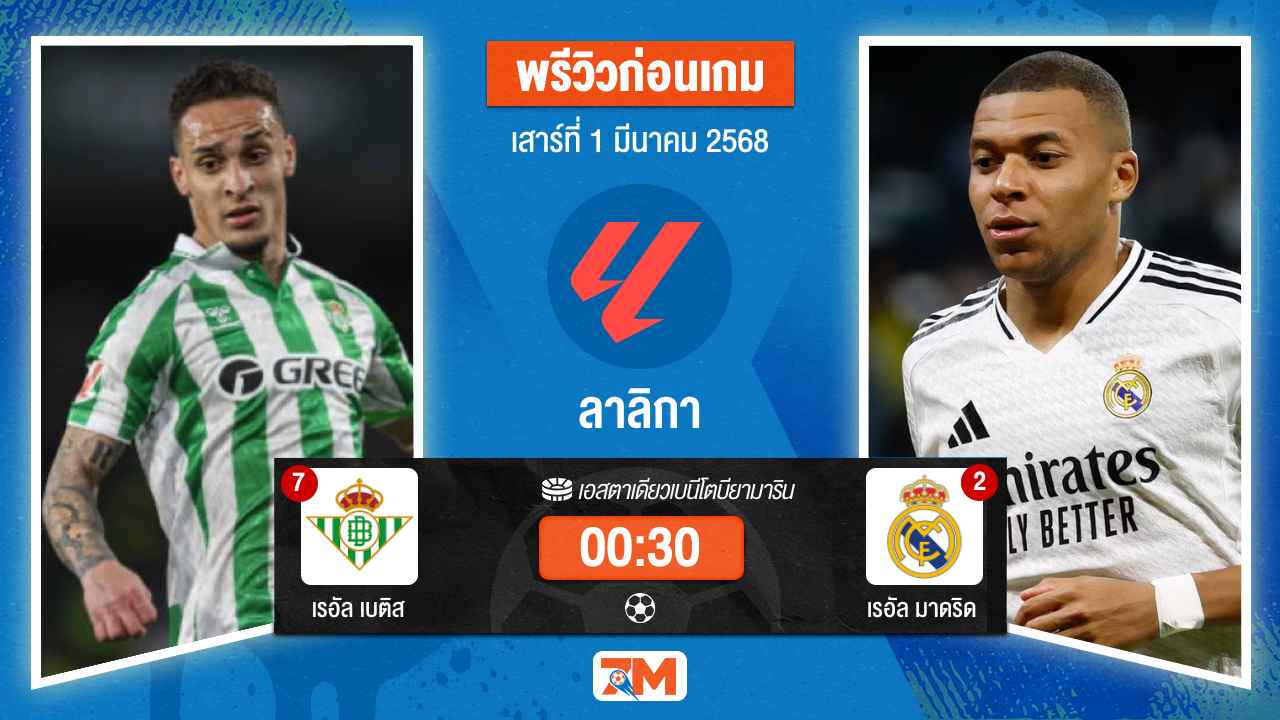 วิเคราะห์ฟุตบอลลาลิกา ระหว่าง เรอัล เบติส พบ เรอัลมาดริด
