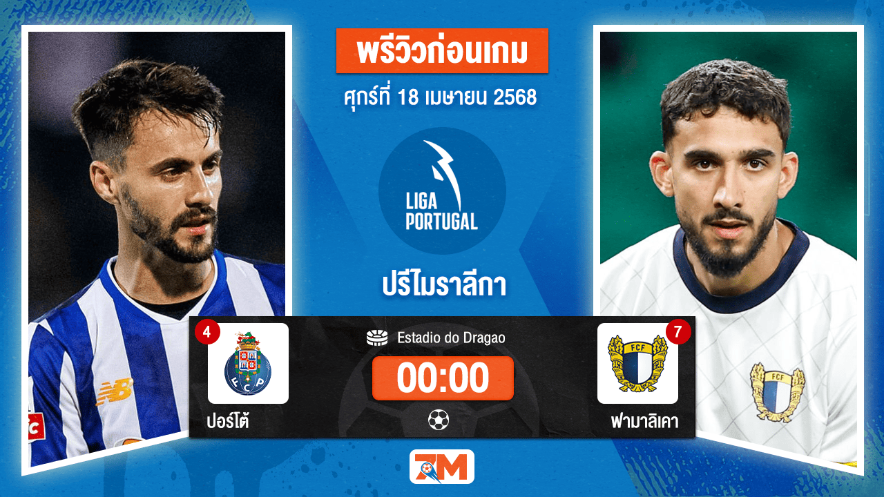 วิเคราะห์ฟุตบอล ปรีไมราลีกา ระหว่าง ปอร์โต้ พบ ฟามาลิเคา