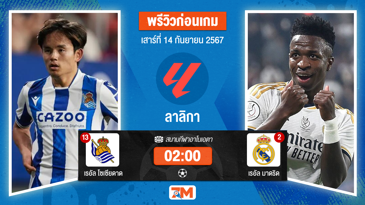 วิเคราะห์ฟุตบอล ลาลิกา ระหว่าง เรอัล โซเซียดาด พบ เรอัล มาดริด