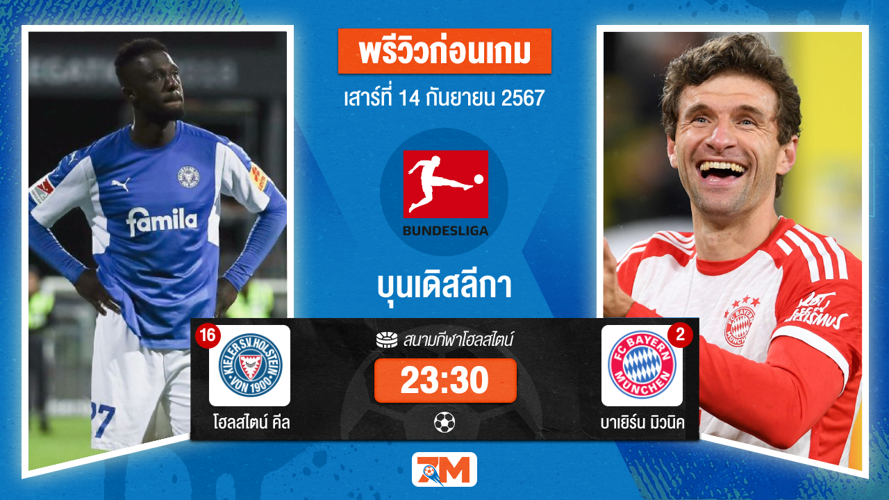 วิเคราะห์ฟุตบอล บุนเดิสลีกา  ระหว่าง โฮลสไตน์ คีล พบ บาเยิร์น มิวนิค