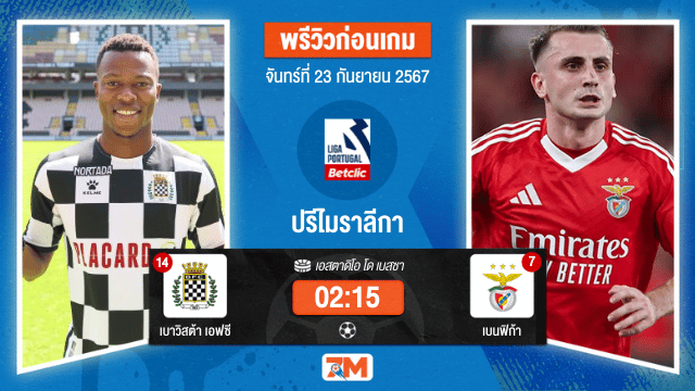 วิเคราะห์ฟุตบอล ซุปเปอร์ลีก  ระหว่าง เบาวิสต้า เอฟซี พบ เบนฟิก้า