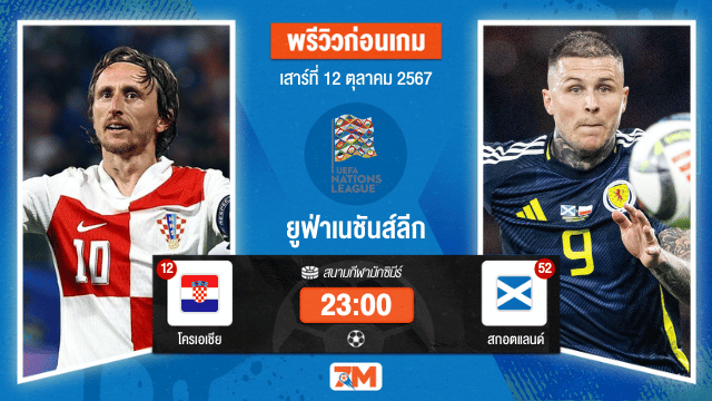 วิเคราะห์ฟุตบอล ยูฟ่าเนชันส์ลีก ระหว่าง โครเอเชีย พบ สกอตแลนด์