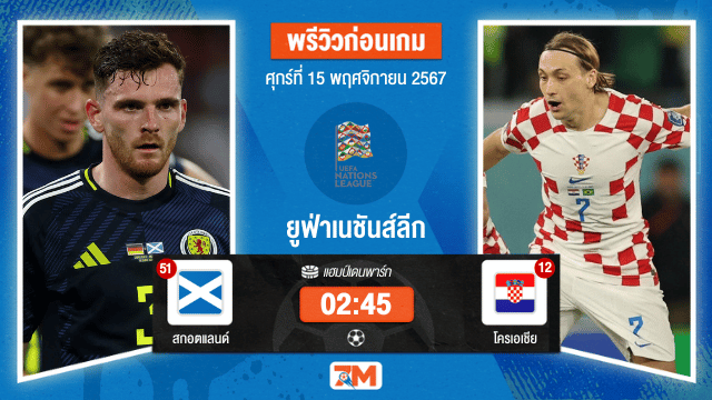 วิเคราะห์ฟุตบอล ยูฟ่าเนชันส์ลีก ระหว่าง สกอตแลนด์ พบ โครเอเชีย
