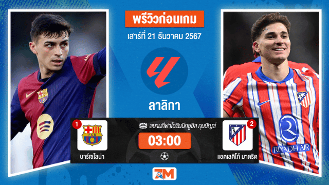 วิเคราะห์ฟุตบอล ลาลิกา ระหว่าง บาร์เซโลน่า พบ แอตเลติโก้ มาดริด
