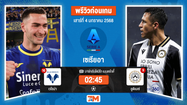 วิเคราะห์ฟุตบอลเซเรียอา ระหว่าง เวโรน่า พบ อูดิเนเซ่
