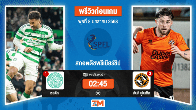 วิเคราะห์ฟุตบอลสกอตติชพรีเมียร์ชิป ระหว่าง เซลติก พบ ดันดียูไนเต็ด
