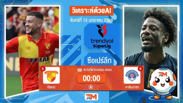 AI น้อง ball7m  วิเคราะห์ฟุตบอลซือเปร์ลีก ระหว่าง กัซเทป พบ คาซิมปาซ่า