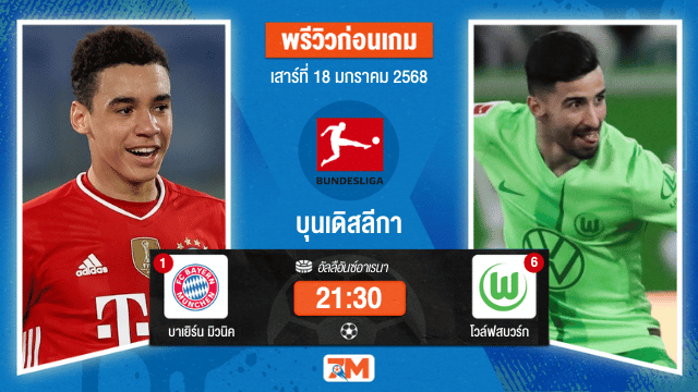 วิเคราะห์ฟุตบอลบุนเดิสลีกา ระหว่าง บาเยิร์น มิวนิค พบ โวล์ฟสบวร์ก