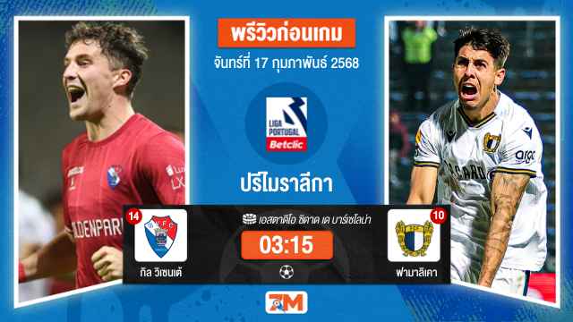 วิเคราะห์ฟุตบอลปรีไมราลีกา ระหว่าง กิล วิเซนเต้ พบ ฟามาลิเคา