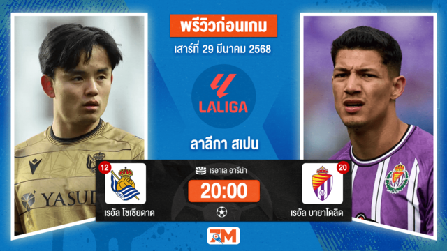วิเคราะห์ฟุตบอล ลาลิกา ระหว่าง เรอัล โซเซียดาด พบ เรอัล บายาโดลิด