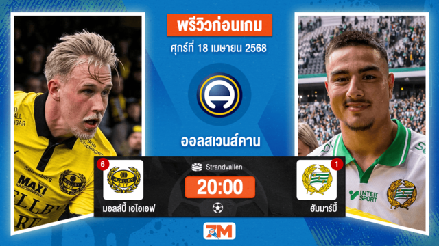 วิเคราะห์ฟุตบอล ออลสเวนส์คาน ระหว่าง มอลล์บี้ เอไอเอฟ พบ ฮัมมาร์บี้