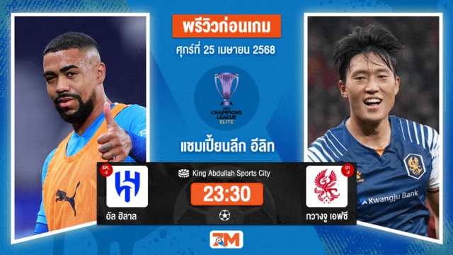 วิเคราะห์ฟุตบอล เอเอฟซี แชมเปี้ยนส์ลีก อีลิท ระหว่าง อัล ฮิลาล พบ กวางจู  เอฟซี
