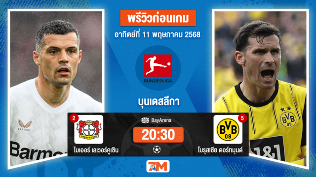 วิเคราะห์ฟุตบอล บุนเดสลีกา ระหว่าง ไบเออร์  เลเวอร์คูเซิน พบ โบรุสเซีย ดอร์ทมุนด์