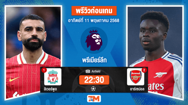 วิเคราะห์ฟุตบอล พรีเมียร์ลีก ระหว่าง ลิเวอร์พูล พบ อาร์เซนอล
