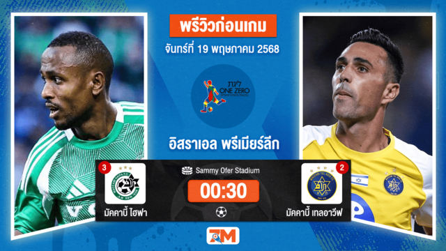 วิเคราะห์ฟุตบอล อิสราเอล พรีเมียร์ลีก ระหว่าง มัคคาบี้ ไฮฟา พบ มัคคาบี้เทลอาวีฟ