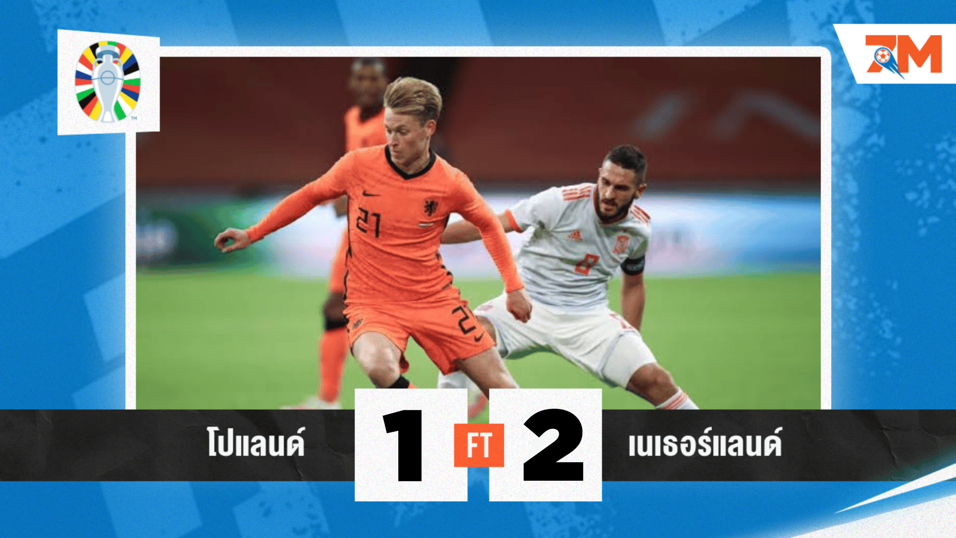 ผลบอล : โปแลนด์ โดน เนเธอร์แลนด์ กดยับ 2-1 เปิดหัวยูโร 2024
