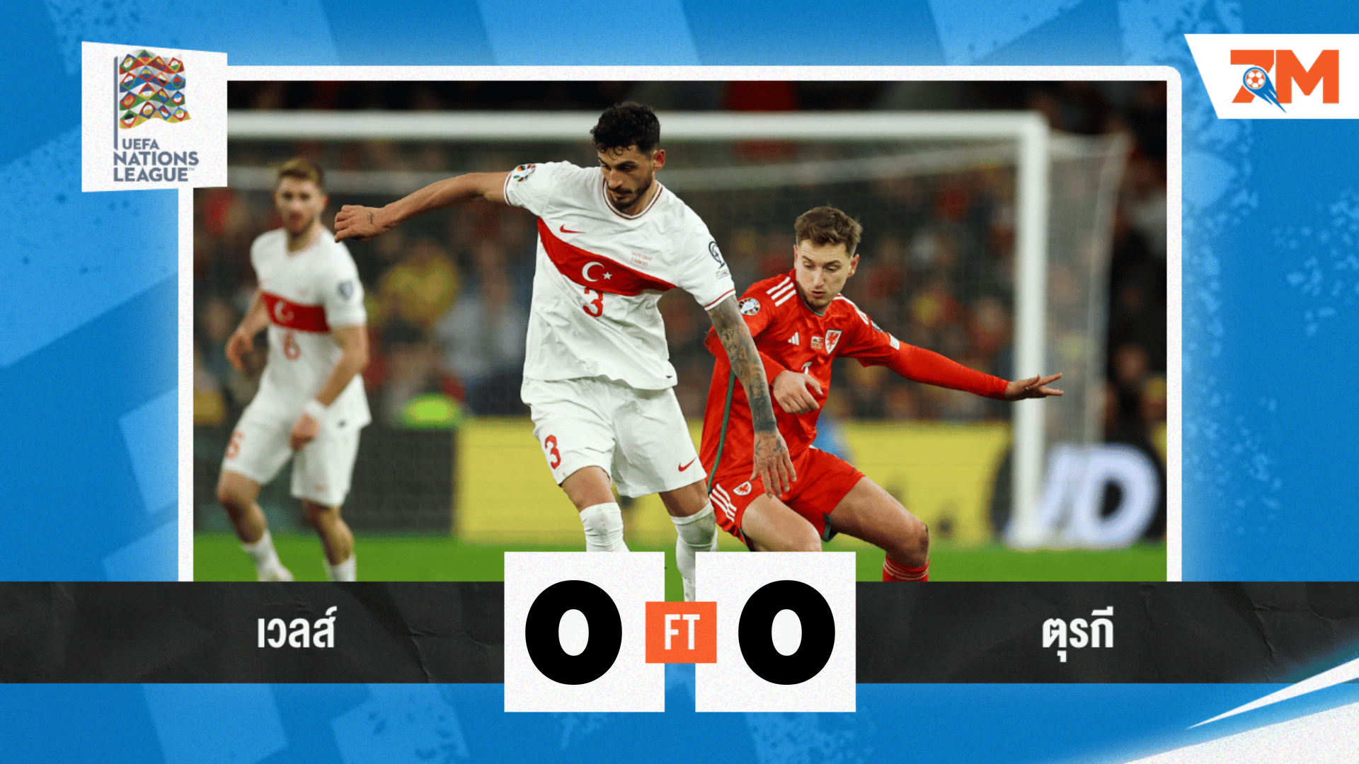 ผลบอลวันนี้ ประเดิมเกมฝืด! เวลส์ เจ๊า ตุรกี 0-0