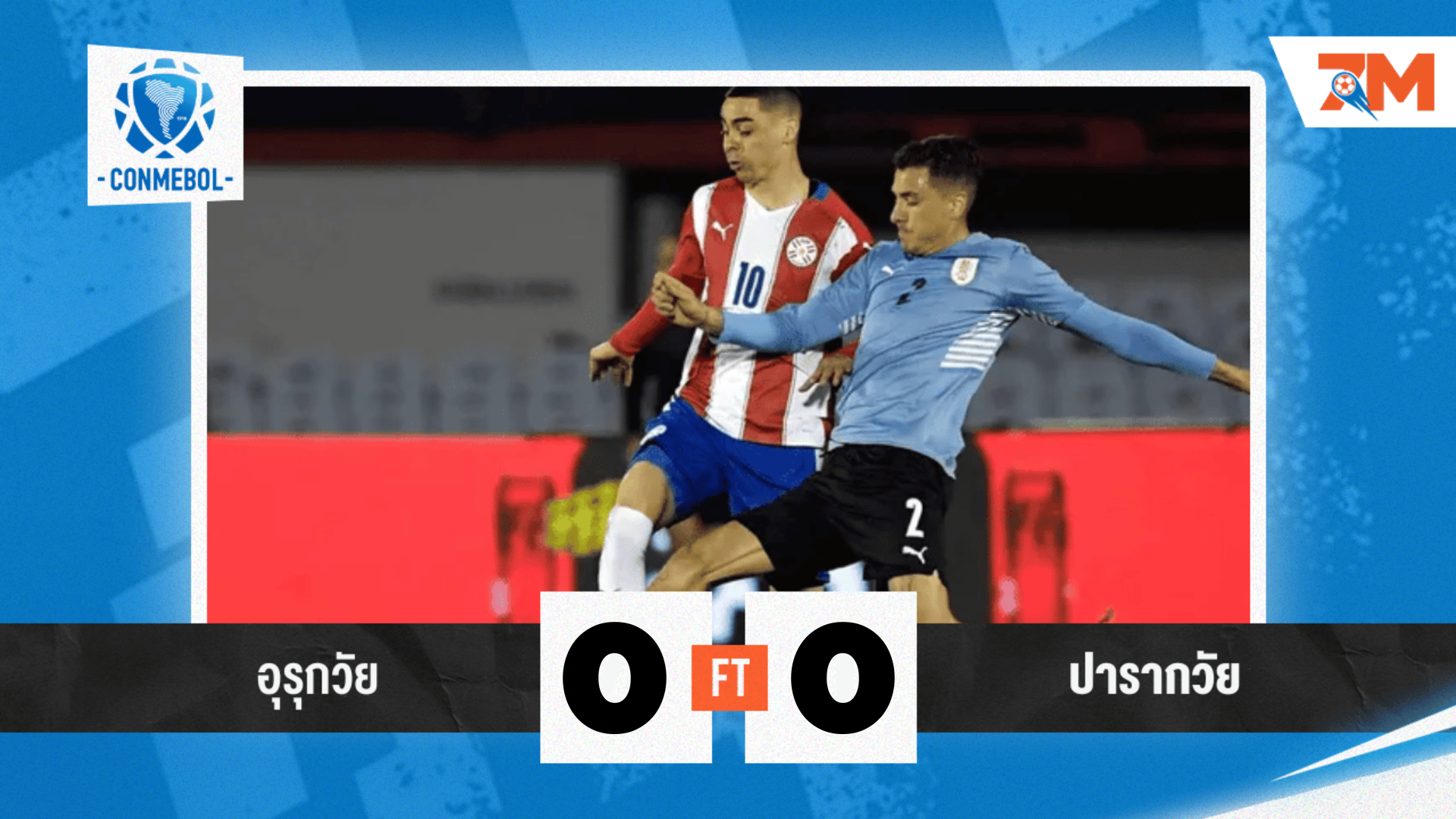 ผลบอลวันนี้ อุรุกวัย ฝืดเจ๊า ปารากวัย 0-0 รอบคัดเลือก โซนอเมริกาใต้