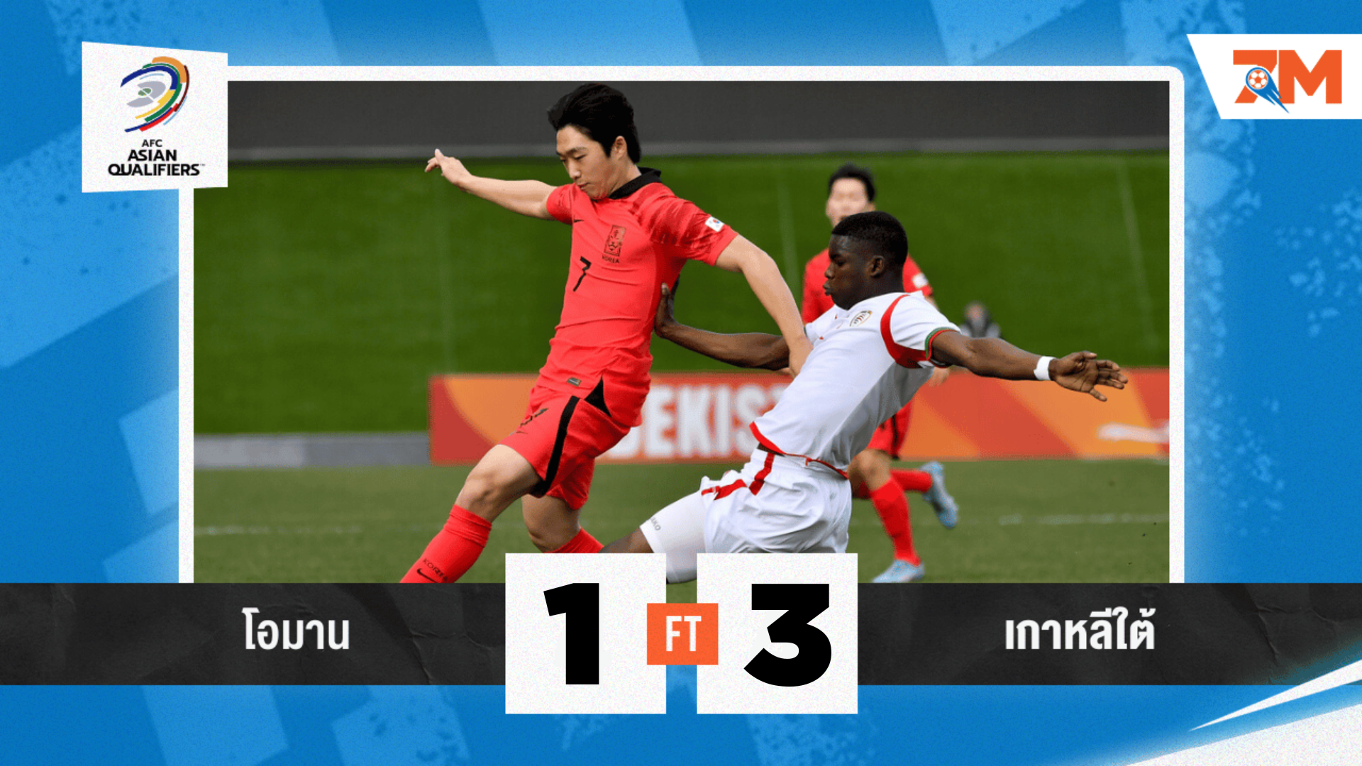 ผลบอลวันนี้ เกาหลีใต้ 3-1 โอมาน