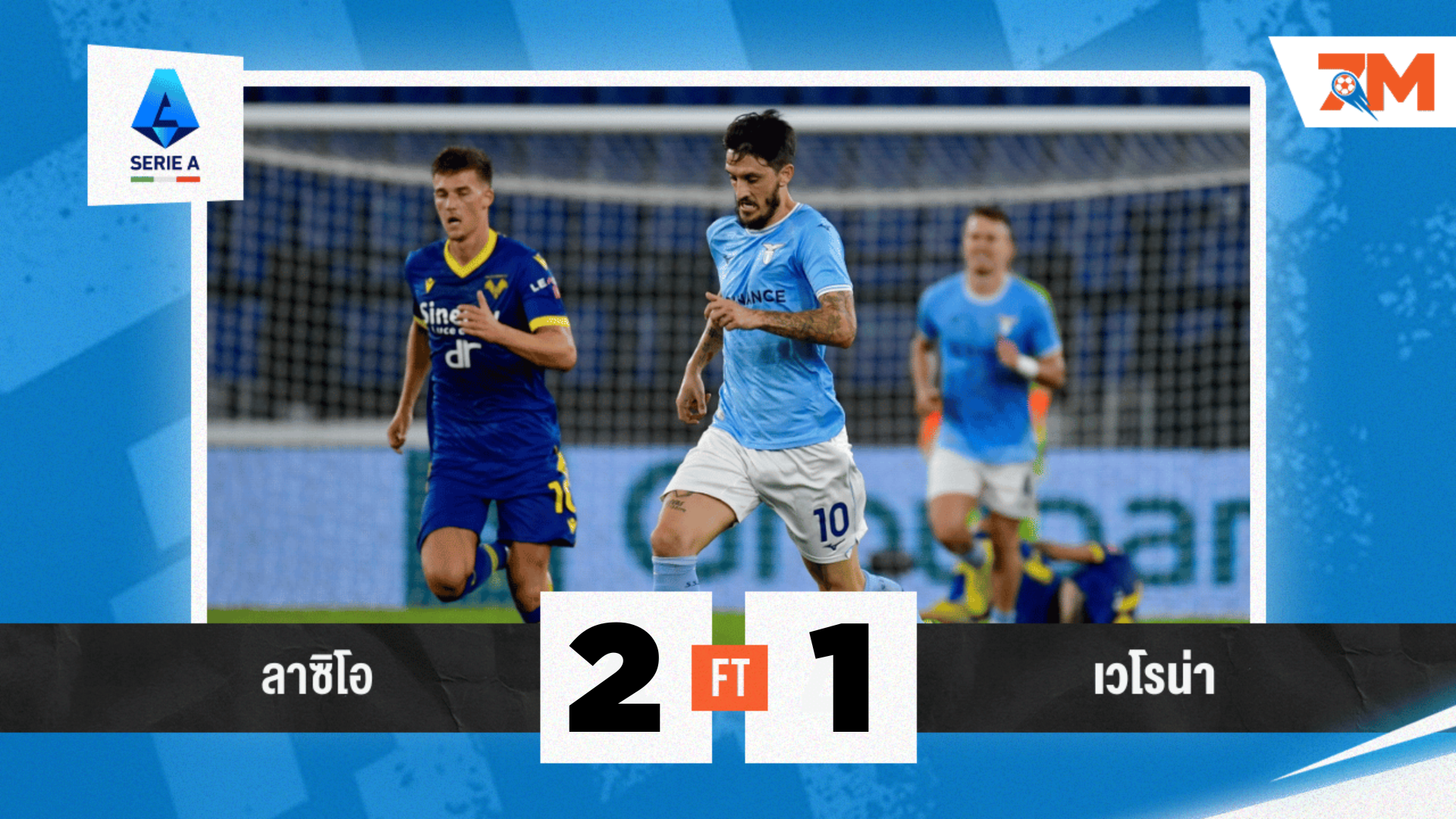 ผลบอลวันนี้ ลาซิโอ แข็งแกร่งเชือด เวโรน่า 2-1