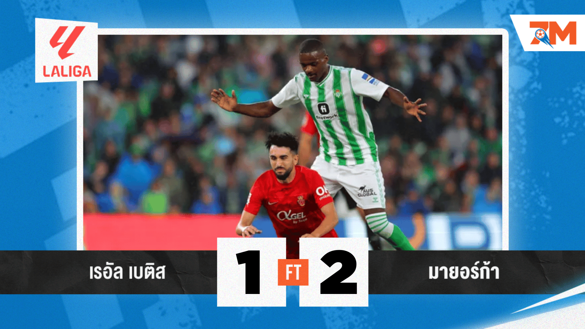 ผลบอลวันนี้ มายอร์ก้า แซงชนะ เรอัลเบติส 2-1