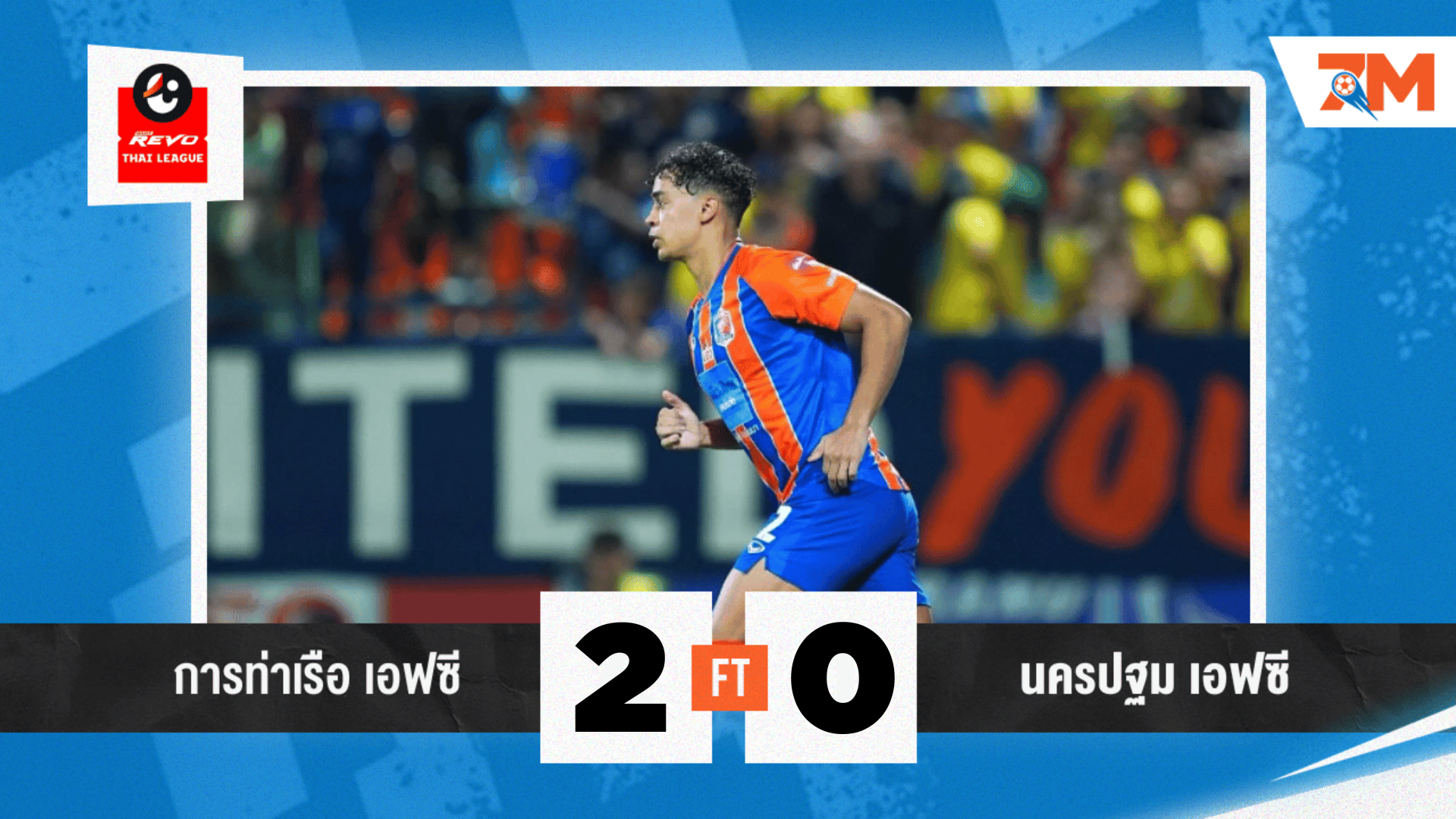 ผลบอลวันนี้ การท่าเรือ เอฟซี ซัดดับ นครปฐม เอฟซี ไป 2-0