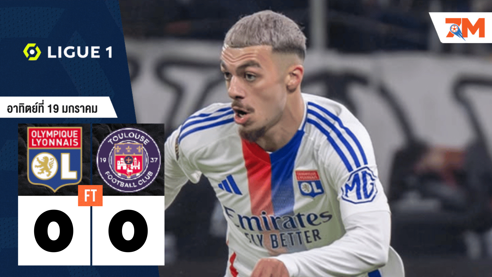 ผลบอลวันนี้ โอลิมปิก ลียง เสมอ ตูลูส 0-0