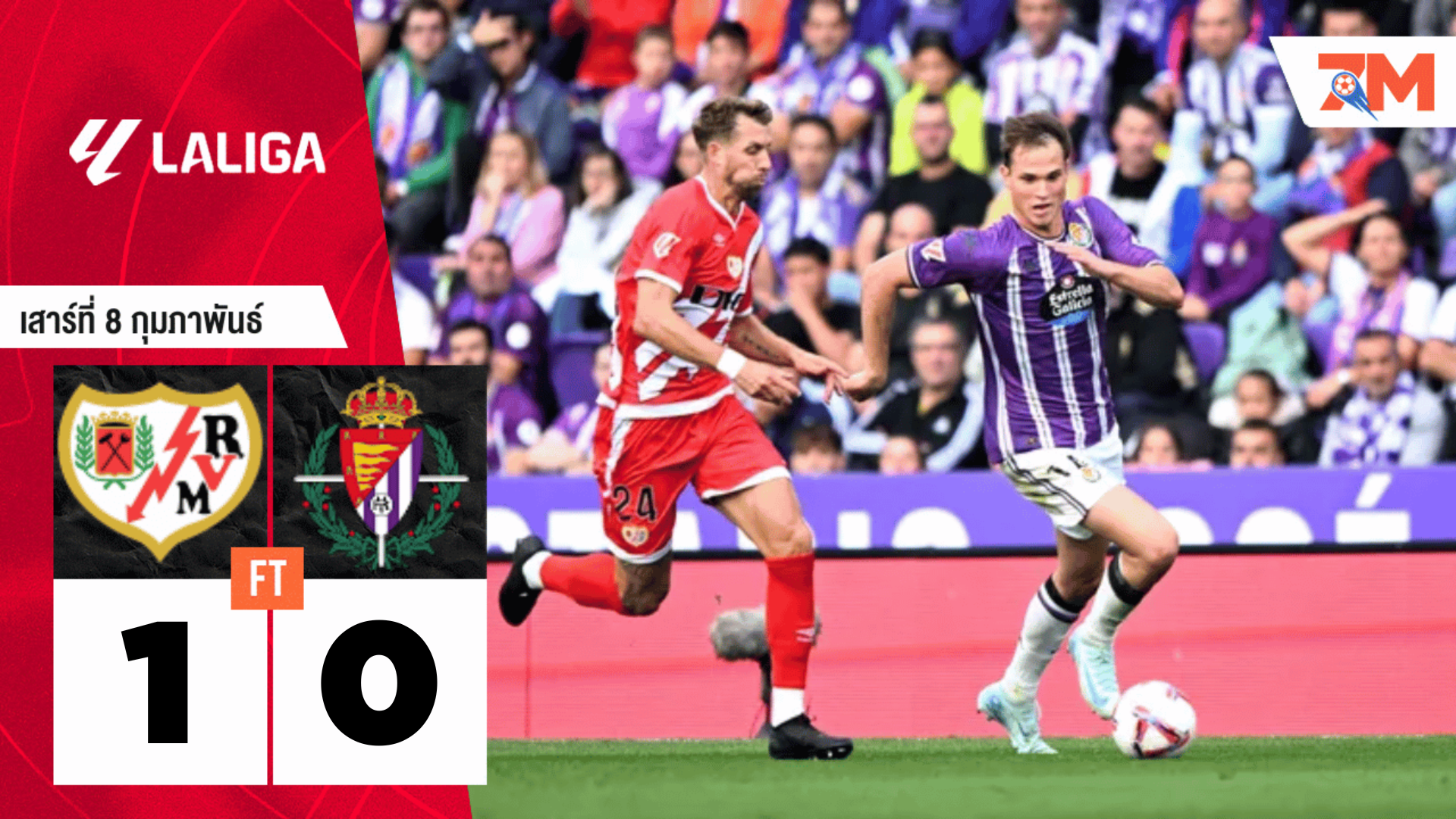 ผลบอลวันนี้ ราโย่ บาเยกาโน่ เบียดชนะ เรอัล บายาโดลิด 1-0