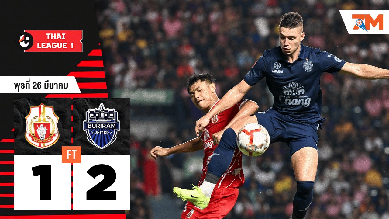 ผลบอลวันนี้ บุรีรัมย์ ยูไนเต็ด เอาชนะ ลำพูน วอร์ริเออร์ 2-1