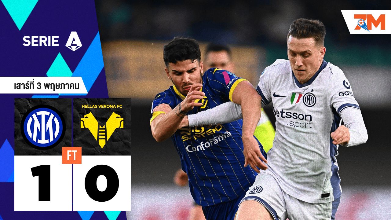 ผลบอลวันนี้ อินเตอร์ มิลาน เอาชนะ เวโรน่า 1-0