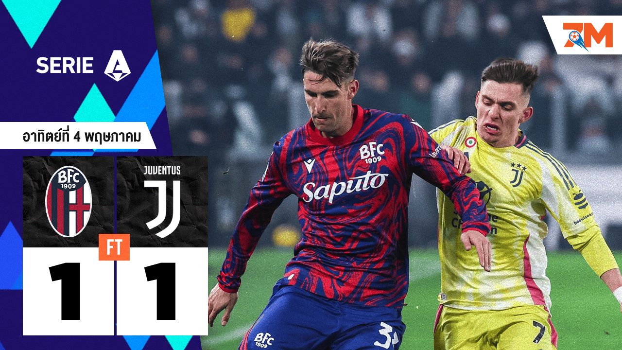 ผลบอลวันนี้ ยูเวนตุส บุกเสมอ โบโลญญ่า 1-1