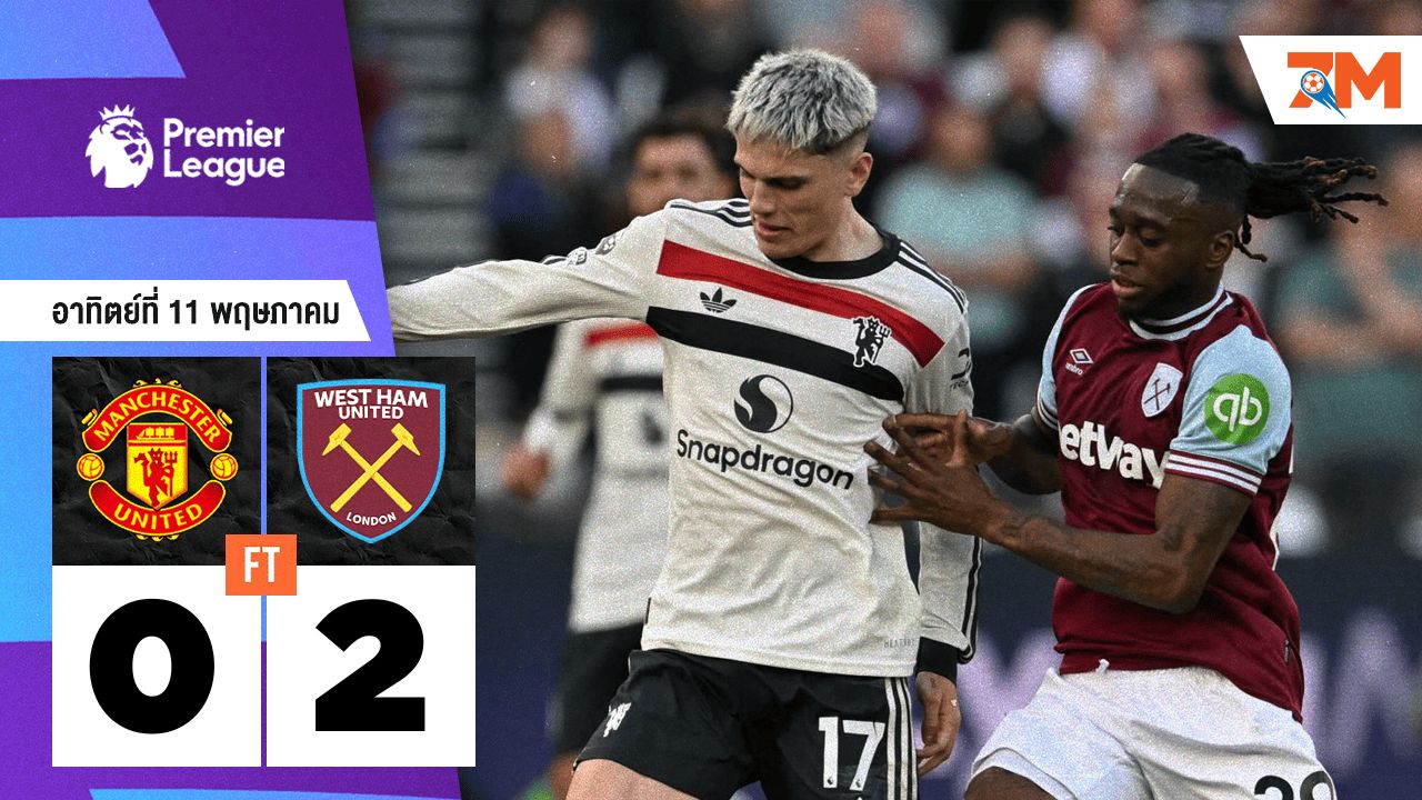 ผลบอลวันนี้ เวสต์แฮม ยูไนเต็ด ถล่ม แมนเชสเตอร์ ยูไนเต็ด 2-0