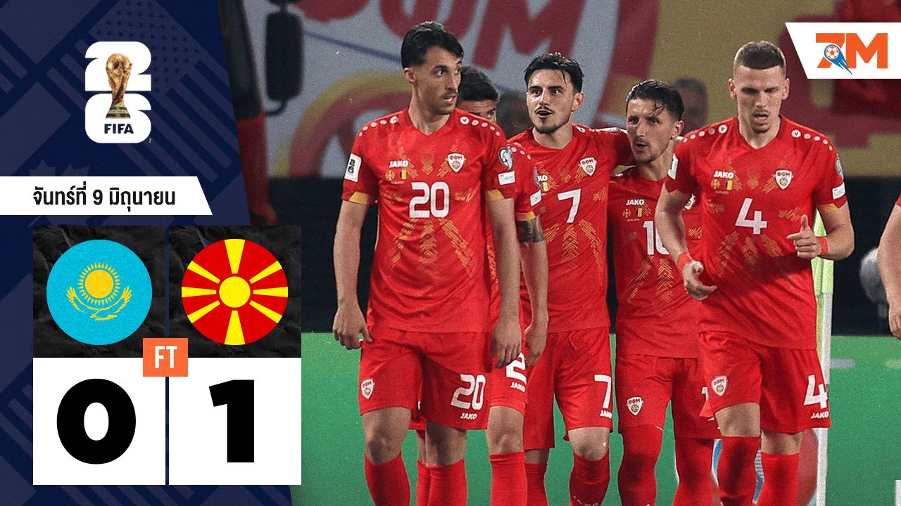 ผลบอลวันนี้ มาซิโดเนียเหนือ คว้าชัยเหนือ คาซัคสถาน 1-0