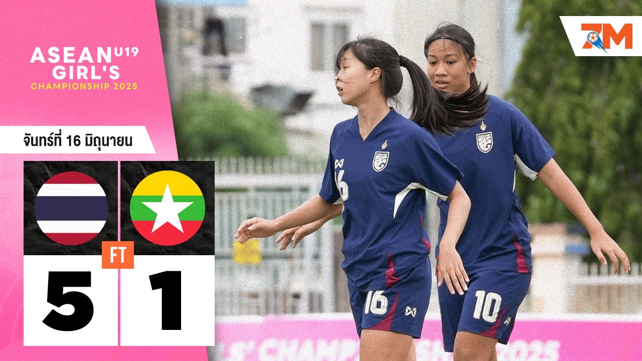 ผลบอลวันนี้ ถล่มยับ! ชบาแก้ว U-19 ทะลุเข้าชิงฯ ซัด เมียนมา 5-1 ฝ่าฝนเดือด
