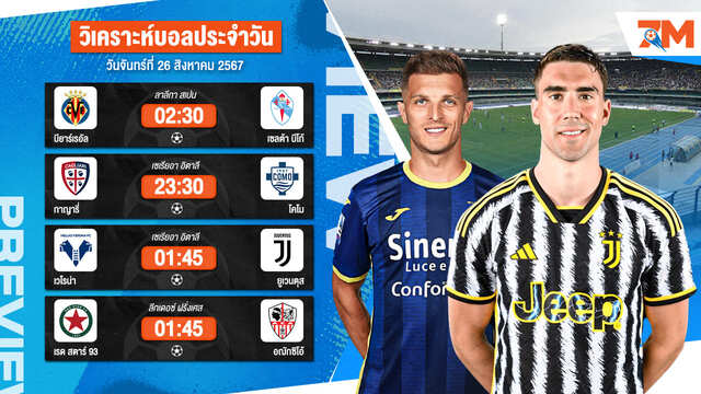 วิเคราะห์บอลวันนี้ อังกฤษพรีเมียร์ลีก วันจันทร์ที่ 26 สิงหาคม 2567 By Ball7M