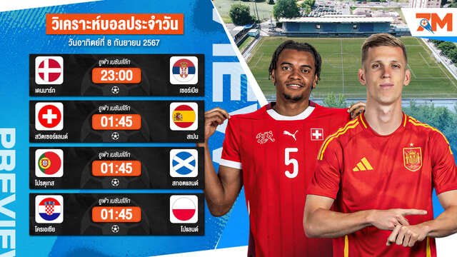 วิเคราะห์บอล เจาะลึกทุกคู่เด็ด วิเคราะห์บอลสดวันอาทิตย์ที่ 8 กันยายน 2567 | ball7m